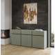 Skjenk Cross 180x78 cm - grønn - sort - 3 dører - 3 skuffer