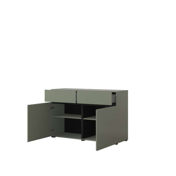 Skjenk Cross 119x78 cm - grønn - sort - 2 dører - 2 skuffer