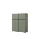 Skap Cross 119x139 cm - grønn - sort - 2 dører