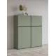 Skap Cross 119x139 cm - grønn - sort - 2 dører