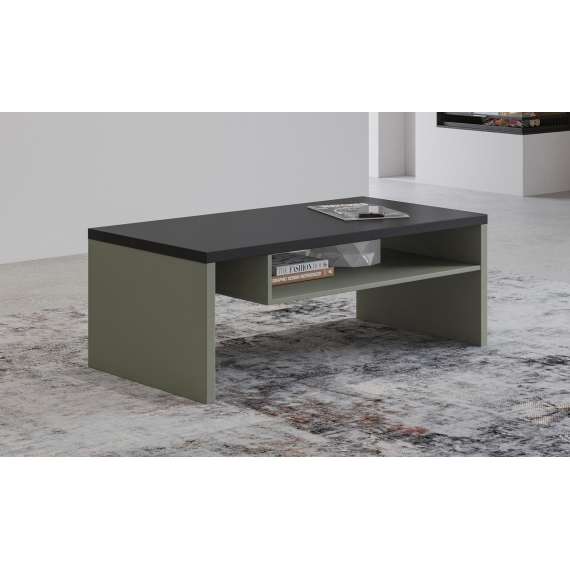 Sofabord Cross 120x60 cm - grønn - sort - 2 dører