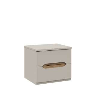 Nattbord EDWAL 50x44 cm - 2 skuffer - beige sand - eik mauvela