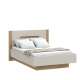 Seng EDWAL 140x200 cm - beige sand - eik mauvella - oppbevaringsplass