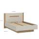 Seng EDWAL 140x200 cm - beige sand - eik mauvella - oppbevaringsplass
