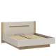 Seng EDWAL 180x200 cm - beige sand - eik mauvella - oppbevaringsplass