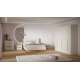 Seng EDWAL 180x200 cm - beige sand - eik mauvella - oppbevaringsplass