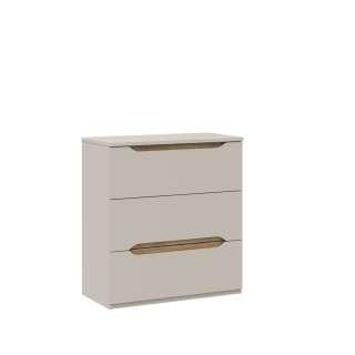 Kommode EDWAL 85x92 cm - 3 skuffer - beige sand - eik mauvela