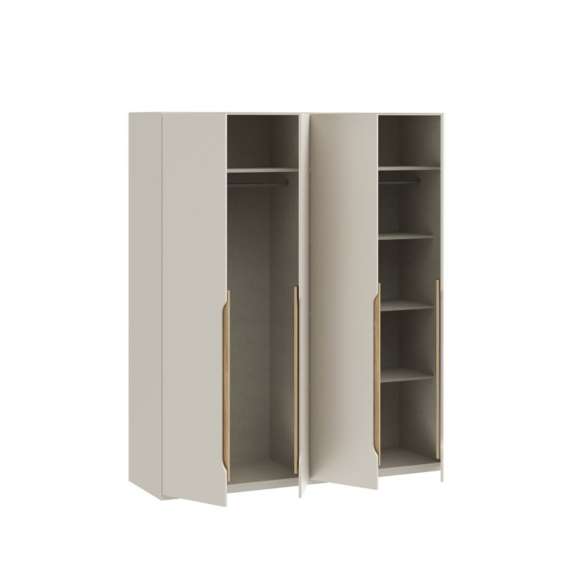 Garderobeskap EDWAL 177x210 - beige sand - eik mauvella