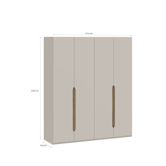 Garderobeskap EDWAL 177x210 - beige sand - eik mauvella