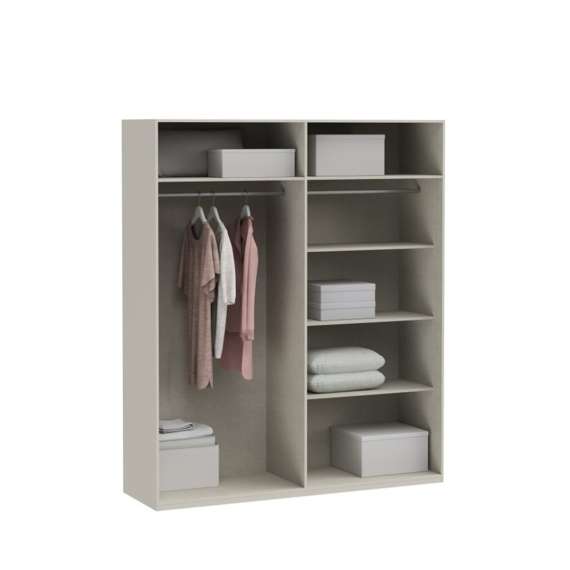 Garderobeskap EDWAL 177x210 - beige sand - eik mauvella