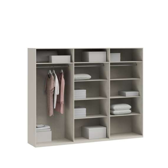 Garderobeskap EDWAL 266x210 - 6 dører - beige sand - eik mauvella