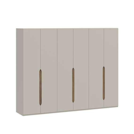 Garderobeskap EDWAL 266x210 - 6 dører - beige sand - eik mauvella