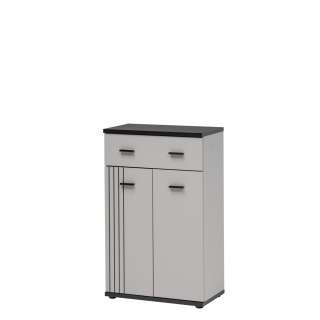 Skoskap HUGO 60x96 cm - 2 dører - 1 skuff - cashmere - svart matt
