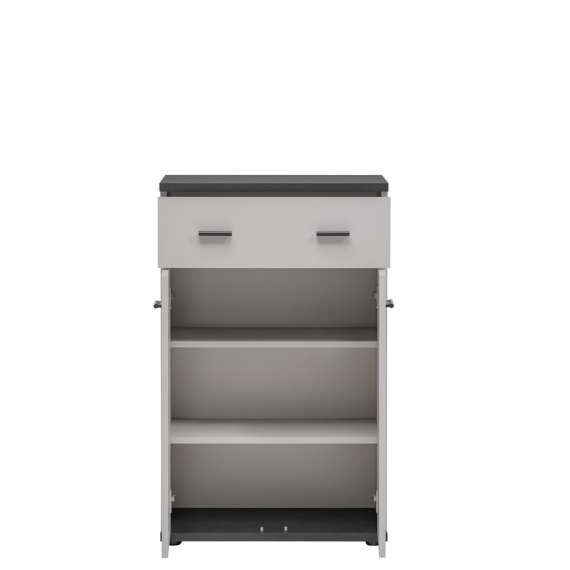 Skoskap HUGO 60x96 cm - 2 dører - 1 skuff - cashmere - svart matt