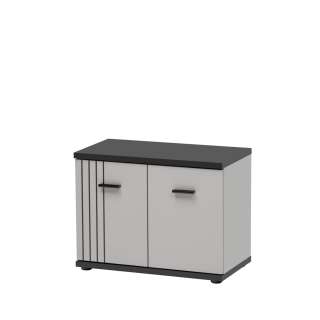 Skobenk HUGO 60x46 cm - 1 dør - pute - cashmere - svart matt