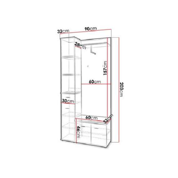 Entresett HUGO I - cashmere - svart detaljer - 90 cm