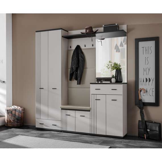 Entresett HUGO VII - cashmere - svart detaljer - 180 cm