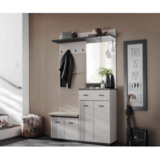 Entresett HUGO VI  120 cm - cashmere - svart detaljer - polstret veggpanel