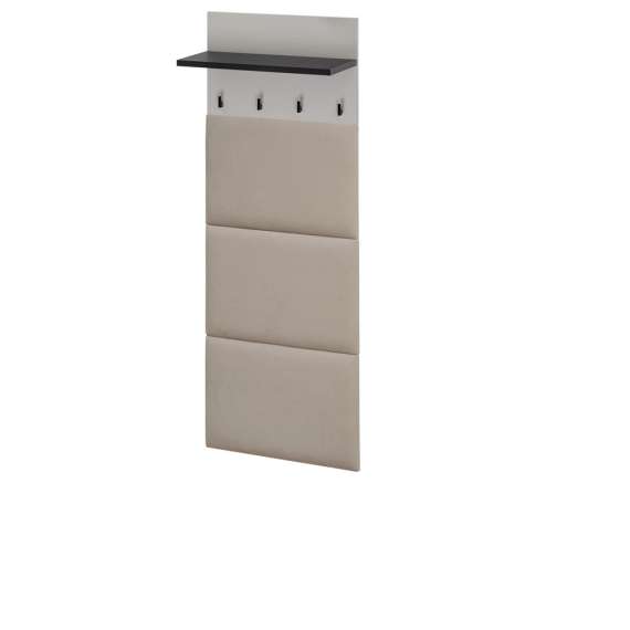 Entresett HUGO VI  120 cm - cashmere - svart detaljer - polstret veggpanel