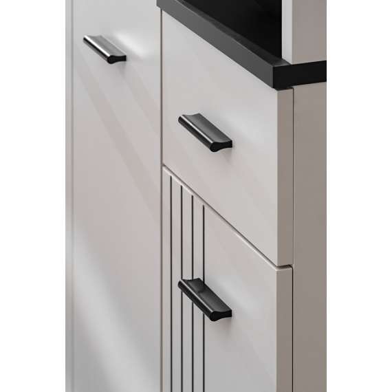 Entresett HUGO V  90 cm - cashmere - svart detaljer - polstret veggpanel