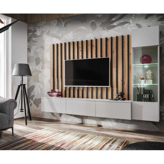 Seksjon Verti 220x148 cm - cashmere - LED - spiler