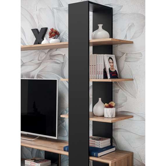 Seksjon ECO - 190x152 cm - eik wotan - svart matt