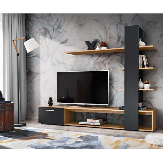 Seksjon ECO - 190x152 cm - eik wotan - svart matt