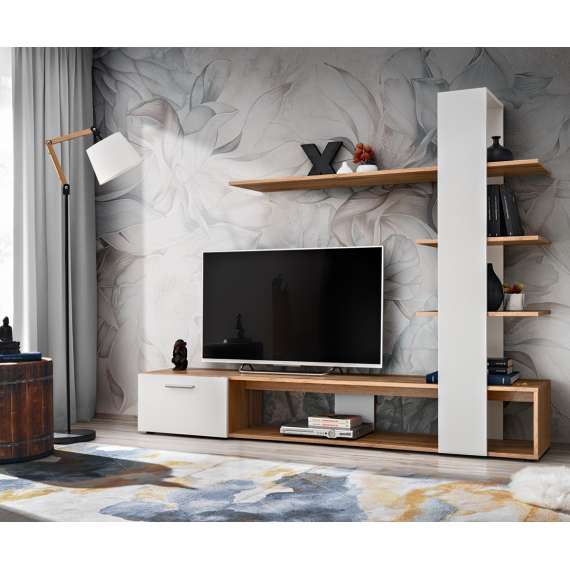 Seksjon ECO - 190x152 cm - eik wotan - hvit matt