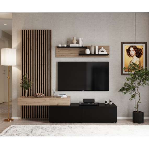 Seksjon CAMINO - 210x210 cm - eik artisan - svart matt