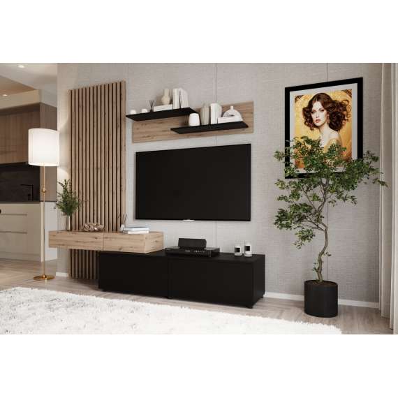 Seksjon CAMINO - 210x210 cm - eik artisan - svart matt