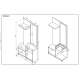 Garderobe til entré PERGO 90x184 cm - eik artisan - cashmere - speil