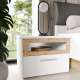 Nattbord MAYACUS - 52x41 cm - hvit matt - eik mauvella - 2 stk