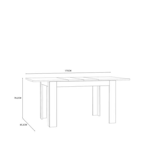 Spisebord GLENKEEN 120-175x85 cm - eik valencia