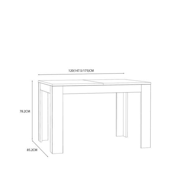 Spisebord GLENKEEN 120-175x85 cm - eik valencia
