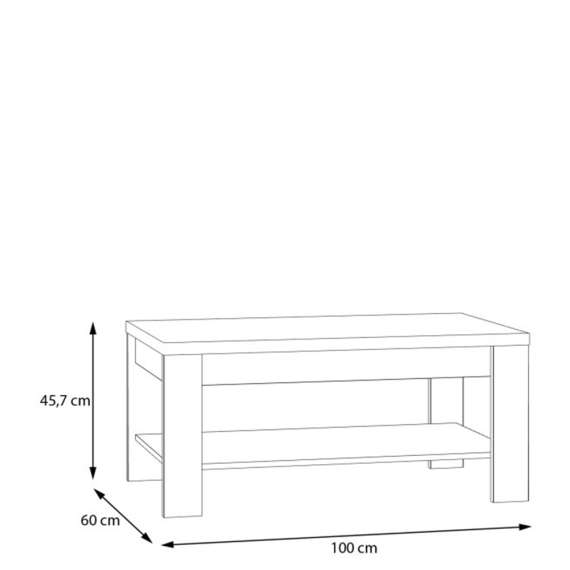 Sofabord GLENKEEN 100x60 cm - eik valencia