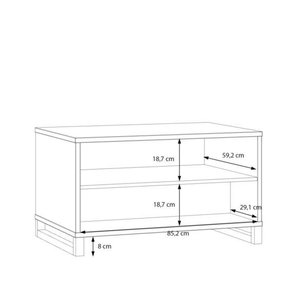 Sofabord GLENKEEN 90x60 cm - eik valencia