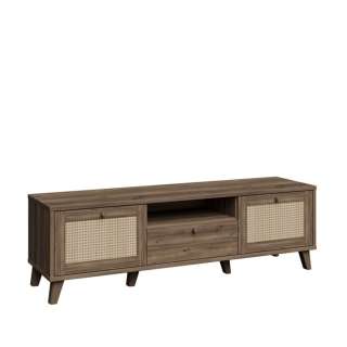 Tv-benk GLENKEEN 160x48 cm - 2 dører - 1 skuff - eik valencia - rotting