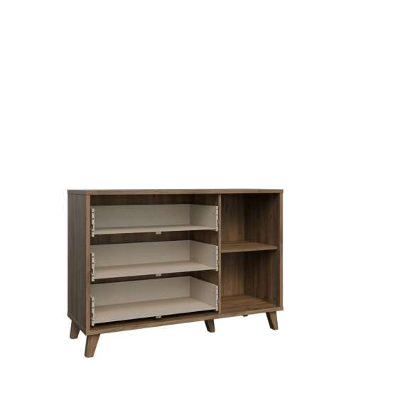 Skjenk GLENKEEN 160x48 cm - 1 dør - 3 skuffer - eik valencia - rotting