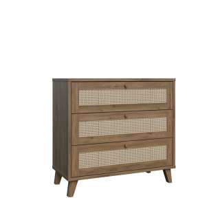 Skjenk GLENKEEN 90x84 cm - 3 skuffer - eik valencia - rotting