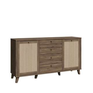 Skjenk GLENKEEN 160x87 cm - 4 skuffer - 2 dører - eik valencia - rotting