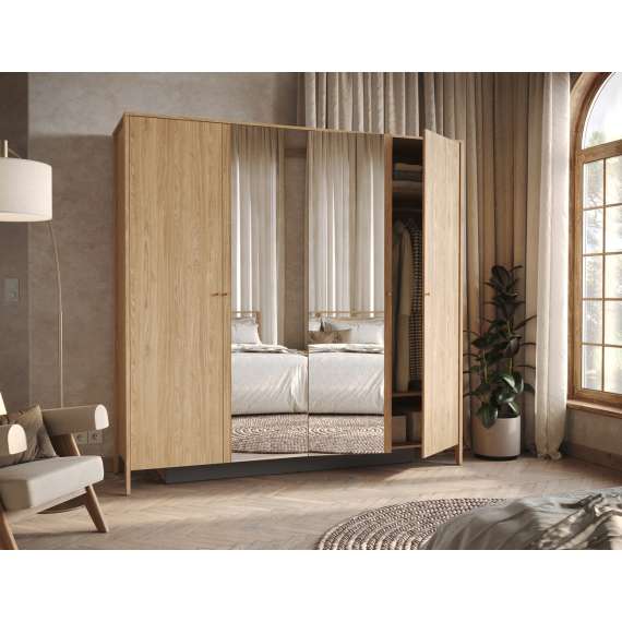 Garderobeskap Cozy 220x216 - eik - speil