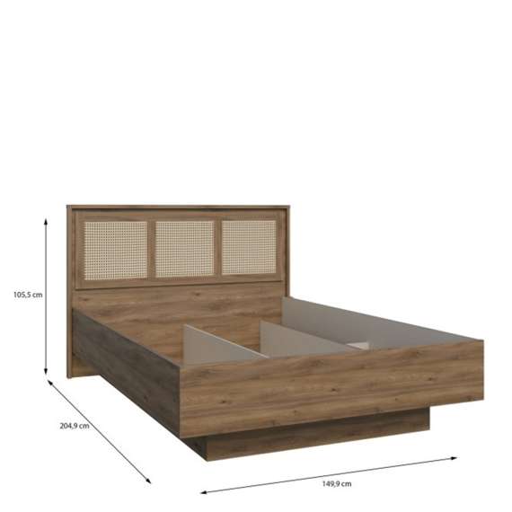 Seng GLENKEEN 140x200 cm - eik valencia - oppbevaringsplass