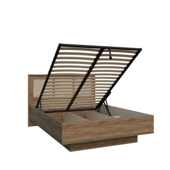 Seng GLENKEEN 140x200 cm - eik valencia - oppbevaringsplass