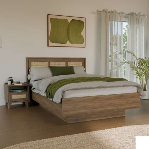 Seng GLENKEEN 140x200 cm - eik valencia - oppbevaringsplass