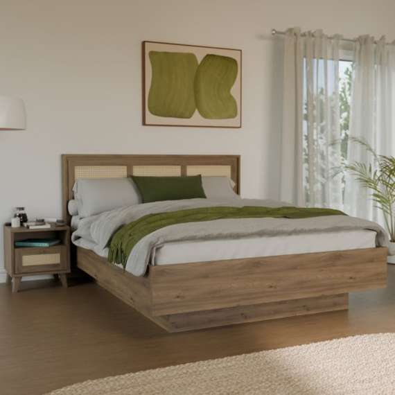 Seng GLENKEEN 160x200 cm - eik valencia - oppbevaringsplass