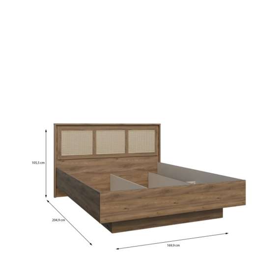 Seng GLENKEEN 160x200 cm - eik valencia - oppbevaringsplass