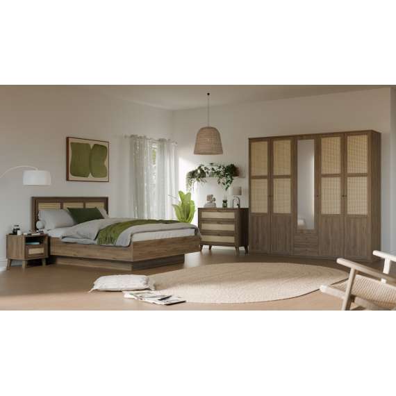 Seng GLENKEEN 160x200 cm - eik valencia - oppbevaringsplass