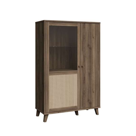 Vitrineskap GLENKEEN 100x150 cm - 2 dører - eik valencia - rotting