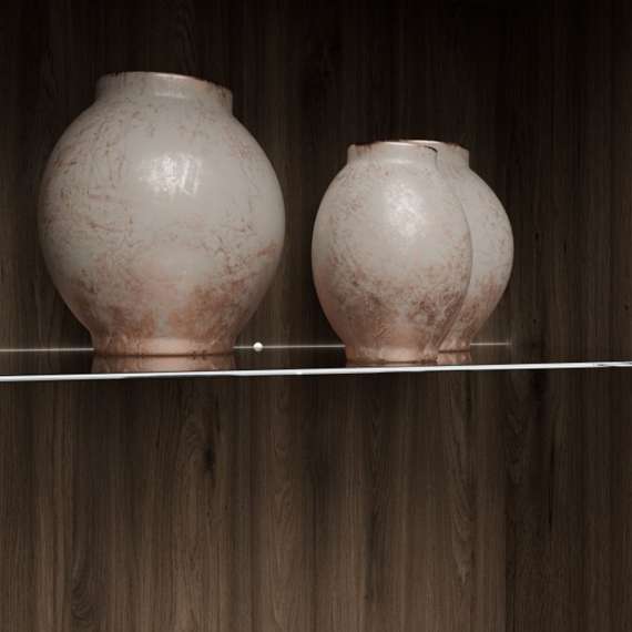 Vitrineskap GLENKEEN 100x150 cm - 2 dører - eik valencia - rotting