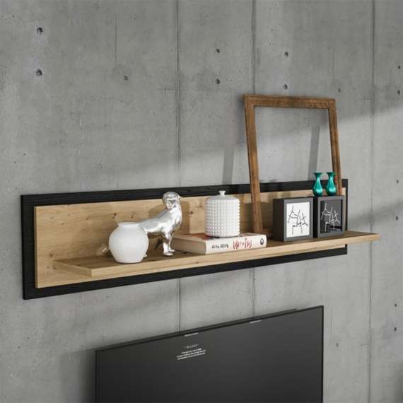 Hylle TRONDHEIM 140x30 cm - eik artisan - eik svart